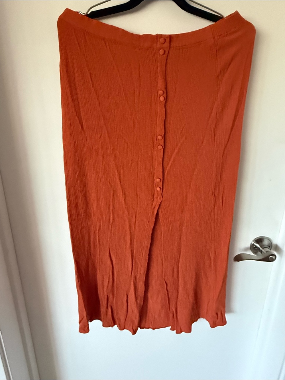 ASOS Rust Orange Button-Front Maxi Skirt